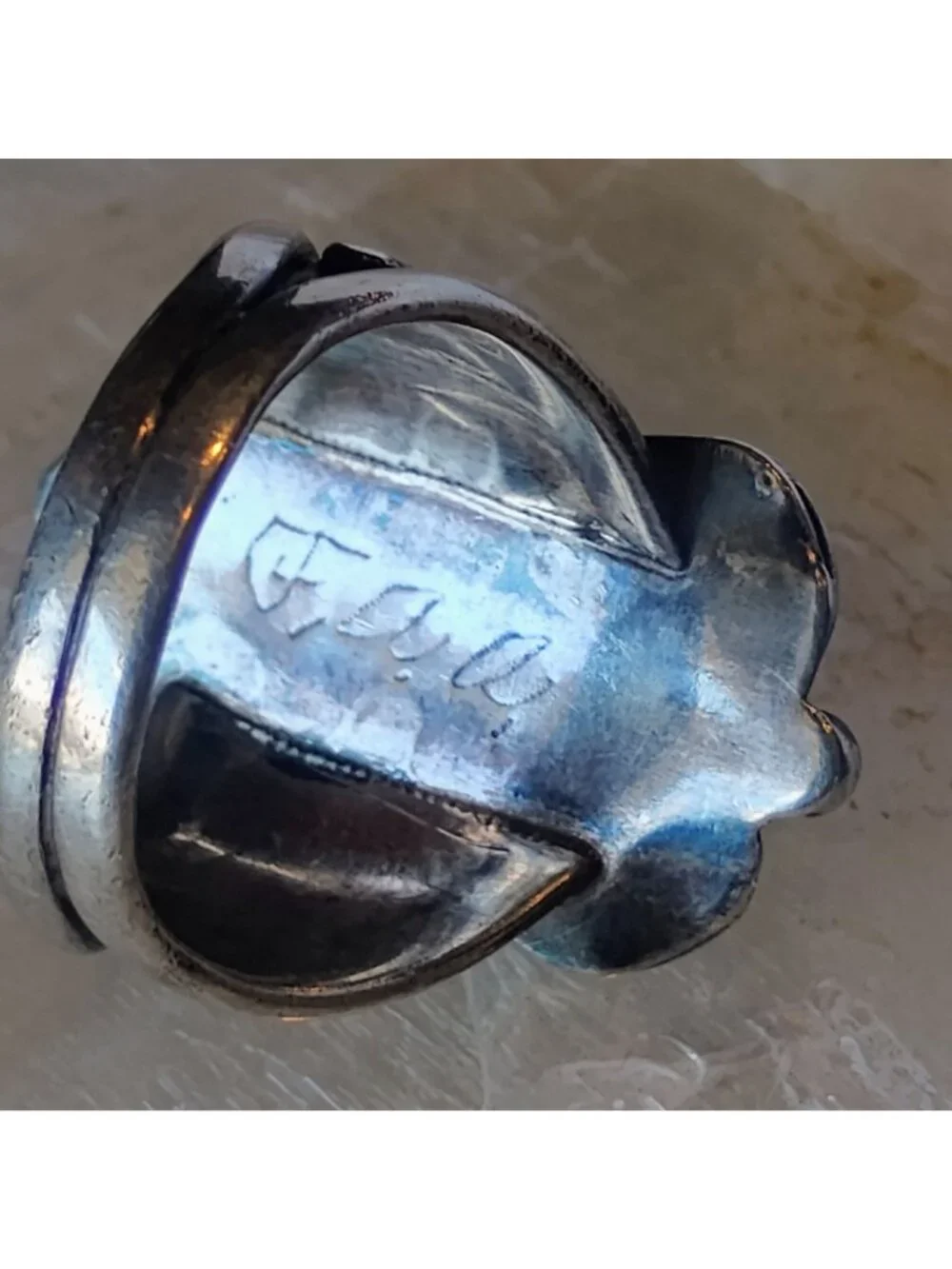 Vtg Signed F.A.A. Sterling Silver Tiger's Eye Ring Size 12 Mens Unisex Statement